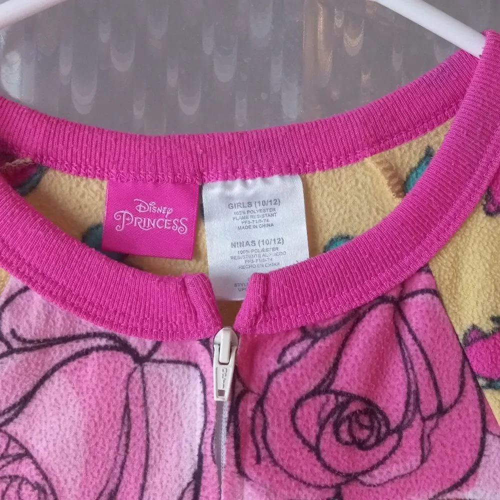 Disney Girls Beauty & the Beast Belle Fleece Sleeper Size 10/12